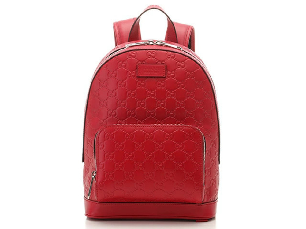 Gucci Backpack Rucksack Daybag Gucci Guccissima Red